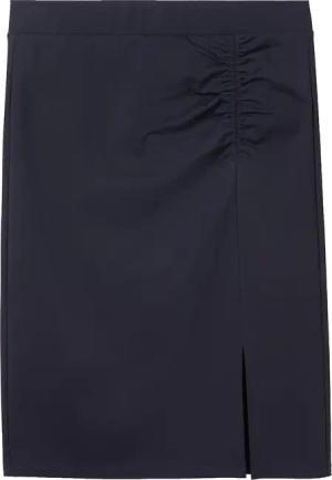 TOM TAILOR Damen Rock mit Raffung, blau, Uni, Gr. 44