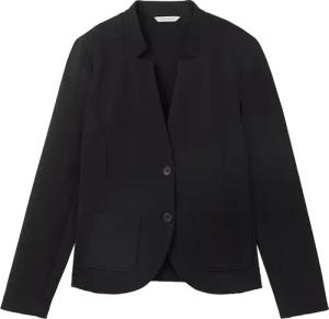 TOM TAILOR Damen Slim Fit Blazer mit Ottoman Struktur, schwarz, Uni, Gr. L