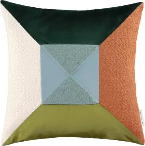 TOM TAILOR Unisex Mehrfarbige Zierkissenhülle, grün, Muster, Gr. 45X45