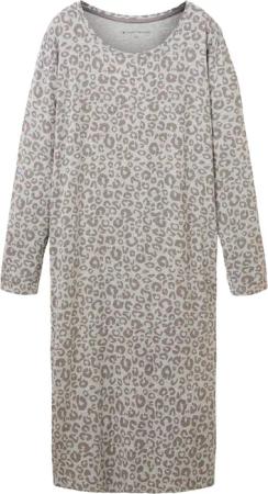 TOM TAILOR Damen Nachthemd mit Animalprint, grau, Animalprint, Gr. XL/42