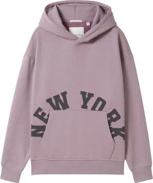 TOM TAILOR Jungen Oversized Hoodie mit Print, lila, Print, Gr. 128