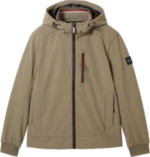 TOM TAILOR Herren Softshell Jacke mit Kapuze, grün, Uni, Gr. M