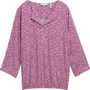 TOM TAILOR Damen Gemusterte Bluse mit LENZING™ ECOVERO™, rosa, Gemustert, Gr. 40