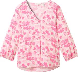 TOM TAILOR Damen Bluse mit V-Ausschnitt, rosa, Geblümt, Gr. 34