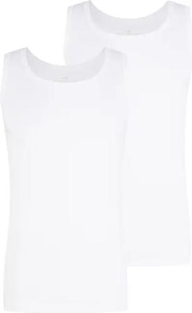 TOM TAILOR Herren Tanktops mit Rippstruktur im 2er-Pack, weiß, Uni, Gr. L/6