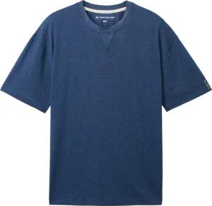 TOM TAILOR Herren Pyjama T-Shirt in Melange-Optik, blau, Meliert, Gr. 48