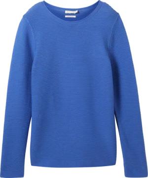 TOM TAILOR Damen Strickpullover aus Bio-Baumwolle, blau, Uni, Gr. XS