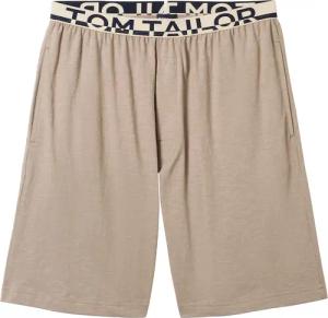TOM TAILOR Herren Bermuda aus Baumwolle in Melange-Optik, beige, Uni, Gr. 56