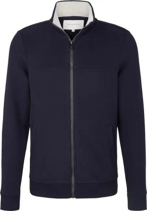 TOM TAILOR Herren Sweatjacke mit Ziernaht, blau, Uni, Gr. XXXL