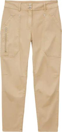 TOM TAILOR Damen Slim Fit Cargo Hose, beige, Uni, Gr. 36/28