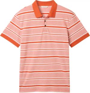 TOM TAILOR Herren Poloshirt mit Streifenmuster, orange, Gestreift, Gr. XL