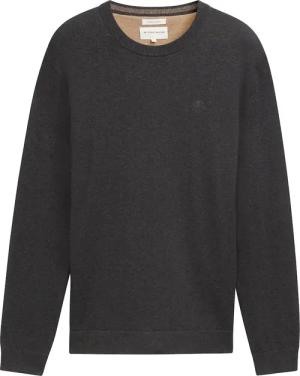 TOM TAILOR Herren Basic Strickpullover, grau, Uni, Gr. M