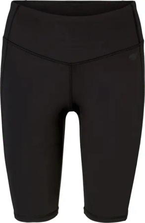 TOM TAILOR Damen Skinny Fit Shorts, schwarz, Logo Print, Gr. M