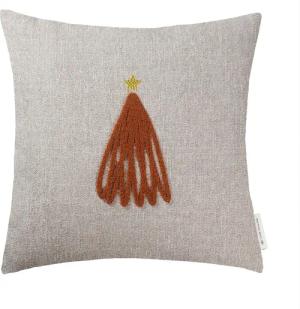 TOM TAILOR Unisex Gewebte Zierkissenhülle mit Weihnachtsmotiv, rot, Gemustert, Gr. 38-38
