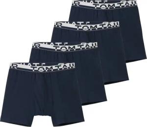 TOM TAILOR Herren Mittellange Boxershorts aus Baumwolle im 4er-Pack, blau, Uni, Gr. 4
