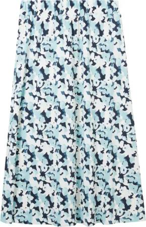 TOM TAILOR Damen Plissee-Midirock mit Blumenmuster, blau, Geblümt, Gr. 40