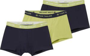 TOM TAILOR Herren Kurze Boxershorts im 3er-Pack, grün, Uni, Gr. 5
