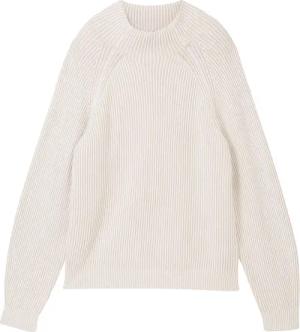 TOM TAILOR Damen Gerippter Pullover mit Stehkragen, braun, Uni, Gr. XL