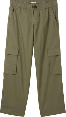 TOM TAILOR Jungen Cargo Hose mit Bio-Baumwolle, grün, Uni, Gr. 140