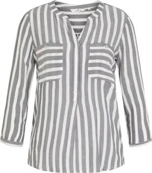 TOM TAILOR Damen Gestreifte Bluse mit Taschen, blau, Gestreift, Gr. 44