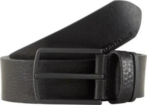 TOM TAILOR Herren TTHENRY Ledergürtel mit eckiger Dornschließe, schwarz, Uni, Gr. 80
