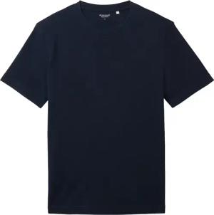 TOM TAILOR Herren T-Shirt mit Piqué Struktur, blau, Uni, Gr. XXXL