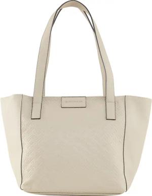 TOM TAILOR Damen TTMIRENDA L Shopper mit Logo-Prägung, beige, Uni, Gr. ONESIZE