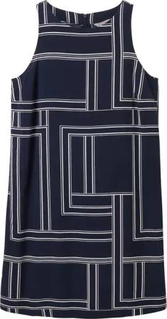 TOM TAILOR Damen Kleid mit Allover-Print, blau, Gemustert, Gr. 36