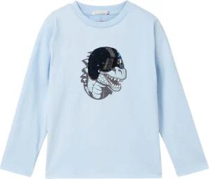 TOM TAILOR Jungen Langarmshirt mit Wendepailletten, blau, Print, Gr. 92/98