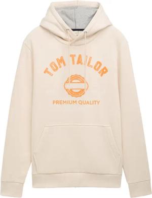 TOM TAILOR Herren Hoodie Sweatshirt mit Logo-Print, braun, Logo Print, Gr. XXL