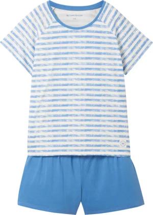 TOM TAILOR Damen Pyjama-Set mit Streifenmuster, blau, Gestreift, Gr. 3XL/46