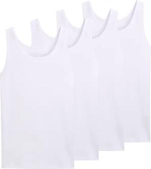 TOM TAILOR Herren Tanktops im 4er-Pack, weiß, Uni, Gr. 8