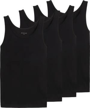 TOM TAILOR Herren Tanktops im 4er-Pack, schwarz, Uni, Gr. 4