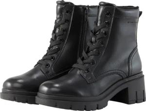 TOM TAILOR Damen Stiefeletten mit Block-Absatz, schwarz, Uni, Gr. 38