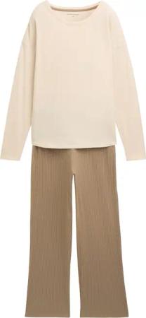 TOM TAILOR Damen Loungewear-Set, braun, Uni, Gr. S/36