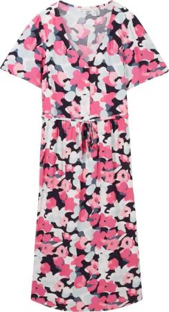 TOM TAILOR Damen Kleid mit Print, rosa, Gemustert, Gr. 34