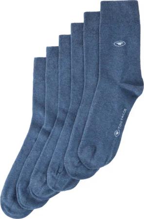 TOM TAILOR Damen Socken im 6er-Pack, blau, Uni, Gr. 35-38