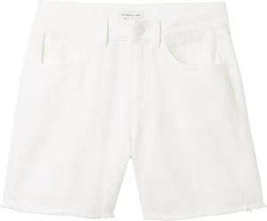 TOM TAILOR Mädchen Jeansshorts mit recycelter Baumwolle, weiß, Gr. 140