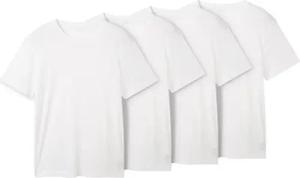 TOM TAILOR Herren T-Shirts aus Baumwolle im 4er-Pack, weiß, Uni, Gr. L