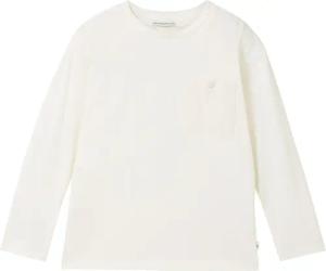 TOM TAILOR Jungen Oversized Langarmshirt mit Bio-Baumwolle, weiß, Uni, Gr. 128/134