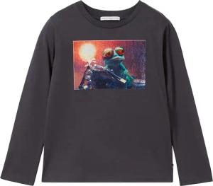TOM TAILOR Jungen Langarmshirt mit Bio-Baumwolle, grau, Fotoprint, Gr. 104/110