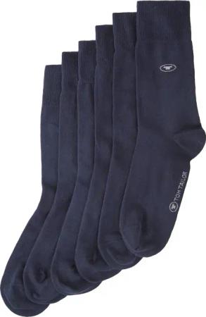 TOM TAILOR Damen Socken im 6er-Pack, blau, Uni, Gr. 39-42