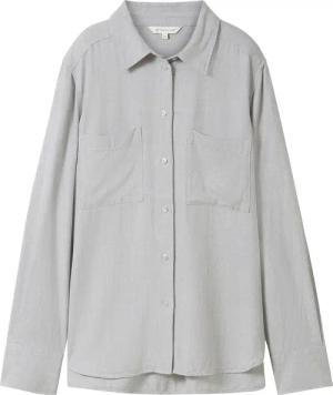 TOM TAILOR Damen Bluse aus Viskose, grau, Uni, Gr. 46