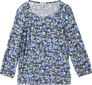 TOM TAILOR Damen 3/4 Arm Shirt in Knitteroptik, blau, Gemustert, Gr. S