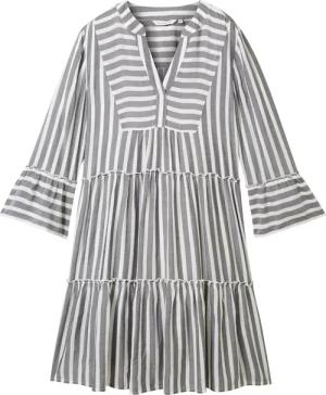 TOM TAILOR Damen Tunika Kleid mit Streifen, blau, Gestreift, Gr. 36