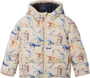 TOM TAILOR Jungen Puffer Jacke mit Allover Print, beige, Gemustert, Gr. 128/134