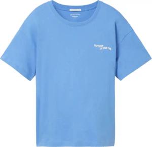 TOM TAILOR Mädchen Oversized T-Shirt mit Print, blau, Print, Gr. 140