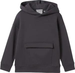 TOM TAILOR Jungen Oversized Hoodie mit Print, grau, Uni, Gr. 104/110