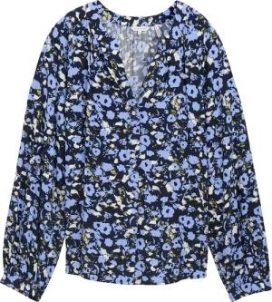 TOM TAILOR Damen Gemusterte Bluse mit LENZING™ ECOVERO™, blau, Geblümt, Gr. 40