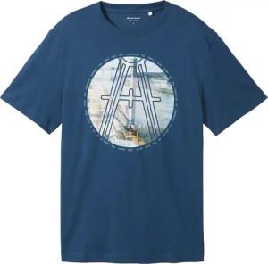 TOM TAILOR Herren T-Shirt mit Photoprint, blau, Print, Gr. S